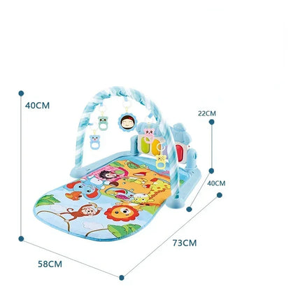Baby Toys Pedal Piano Toy Music Fitness Rack Newborn Fitness Equipment Game Mat Prone Time Activity Gymnastics Mat 0-1 Years Old