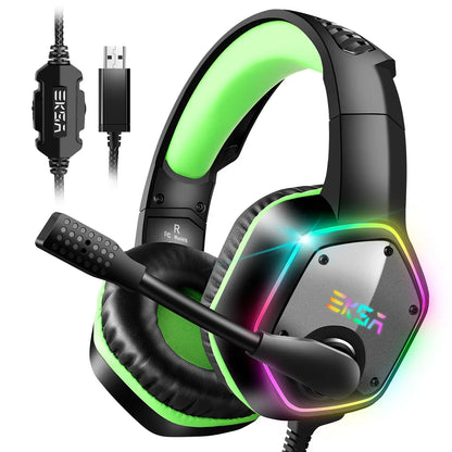 EKSA E1000 Wired Gaming Headphones  Esports Headset  7.1 Surround Sound  Hyperclear Cardioid Mic  For PS4 PS5 Xbox Laptop