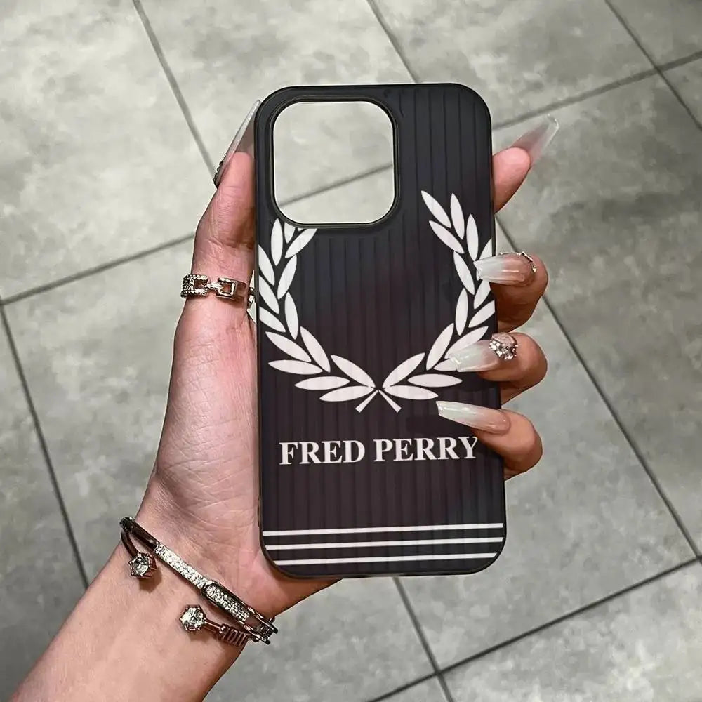 F-Fred Luxuxy Perry For IPhone 17 16 15 Plus Pro Max 12 14 Plus 11 13 Wave Corrugated Stripe Funda Phone Cover