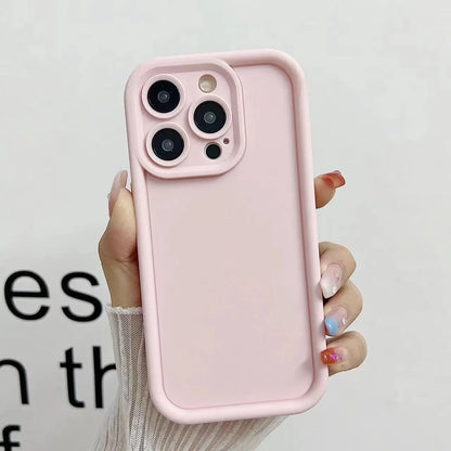 Premium Simple Solid Solor Soft Phone Case For iPhone 16e 16 Pro Max 15 14 Plus 13 12 Mini 11 Pro Shockproof Silicone Back Cover