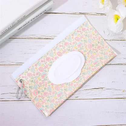 1pcs Wet Wipe Bag EVA Reusable Cosmetic Pouch Stroller Accessories Portable Wipes Holder Case Flip Cover Snap-Strap Tissue Bag