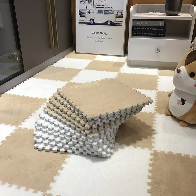 DHDH Soft Plush Kids Carpet Baby Play Mat Children's Rugs Toys EVA Foam Children's Mat Puzzle Interlock Floor Mats 30*30 CM