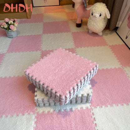 DHDH Soft Plush Kids Carpet Baby Play Mat Children's Rugs Toys EVA Foam Children's Mat Puzzle Interlock Floor Mats 30*30 CM