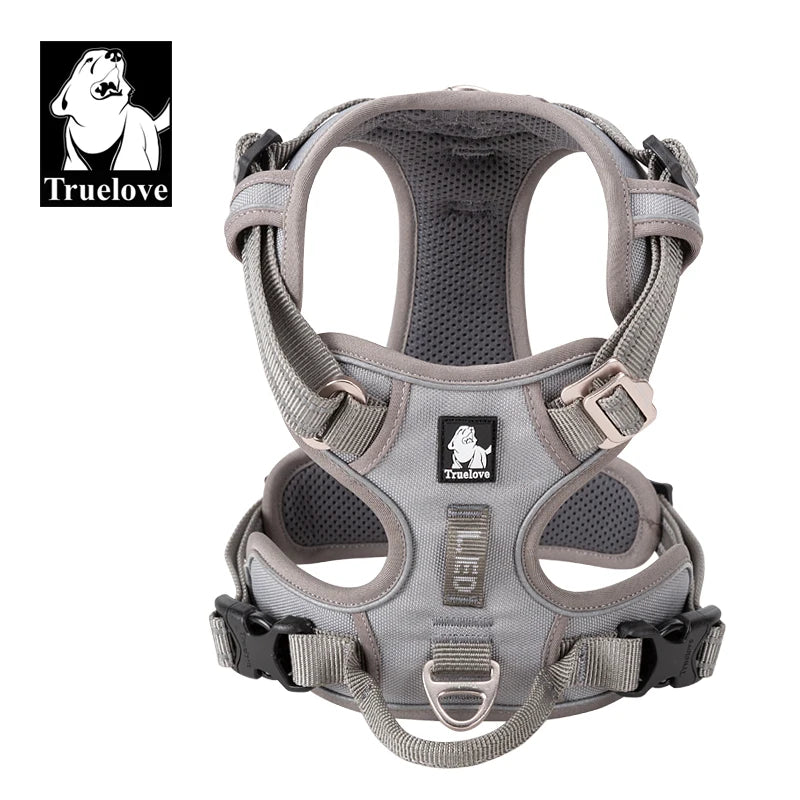 Peitoral Truelove Fashion para Cães — Nylon Refletivo, Acolchoado, Vest de Treino