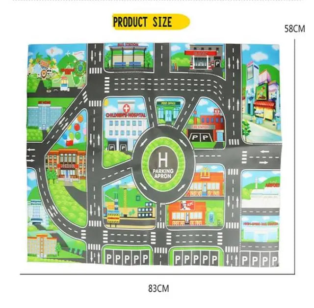 Teaching Route Map Baby Play Mat Waterproof City Town Pad Educational Kids Toys Parking Lot Children Road Table Cloth Gift