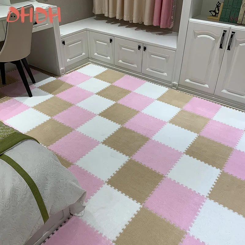 DHDH Soft Plush Kids Carpet Baby Play Mat Children's Rugs Toys EVA Foam Children's Mat Puzzle Interlock Floor Mats 30*30 CM