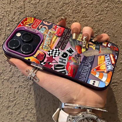 Lightning McQueen 95 Cars Plating Phone Case for iPhone 17 16 15 14 13 12 11 Pro Max Plus 17 Air 16E X XR XS Max Back Cover