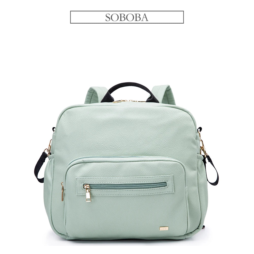 Soboba Diaper Bag for Newborn Baby Solid Multi-functional Waterproof Maternity Changing Bag for Baby Care Stroller Bag Fashion