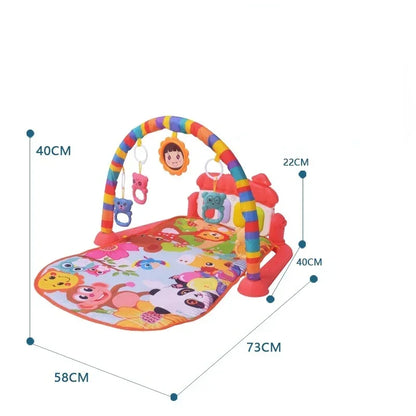 Baby Toys Pedal Piano Toy Music Fitness Rack Newborn Fitness Equipment Game Mat Prone Time Activity Gymnastics Mat 0-1 Years Old