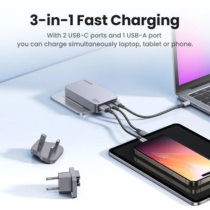 Carregador UGREEN 65W GaN — USB-C QC 4.0 | iPhone 17, MacBook e Tablet