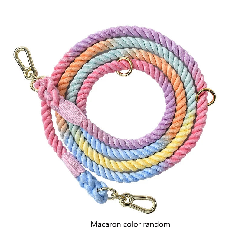Guia Colorida para Cães — Algodão, Fivela Metálica e Plaquinha Personalizável