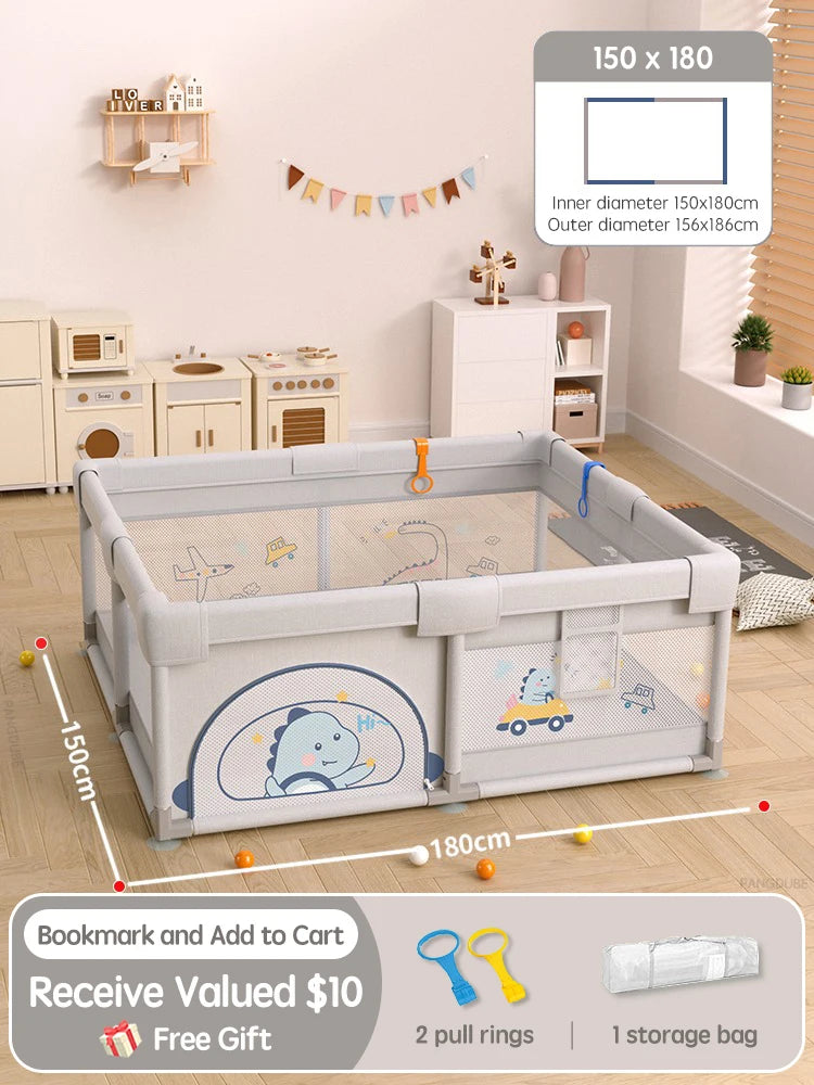 PANGDUBE Baby Playpen Playard Sturdy Safety Fence Large Activity Play Area for Toddler Indoor Play Yard with Breathable Mesh