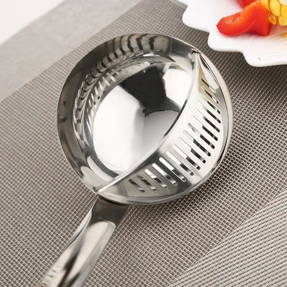 Concha de Sopa 2 em 1 com Cabo Longo e Coador Removível — Aço Inox