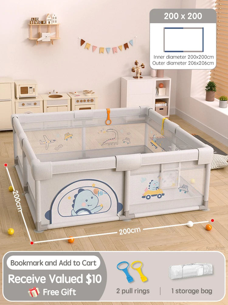 PANGDUBE Baby Playpen Playard Sturdy Safety Fence Large Activity Play Area for Toddler Indoor Play Yard with Breathable Mesh