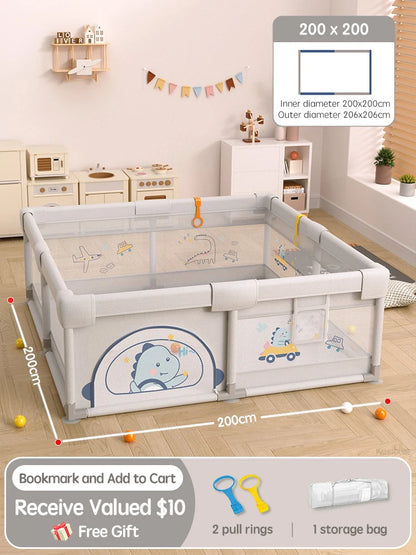 PANGDUBE Baby Playpen Playard Sturdy Safety Fence Large Activity Play Area for Toddler Indoor Play Yard with Breathable Mesh