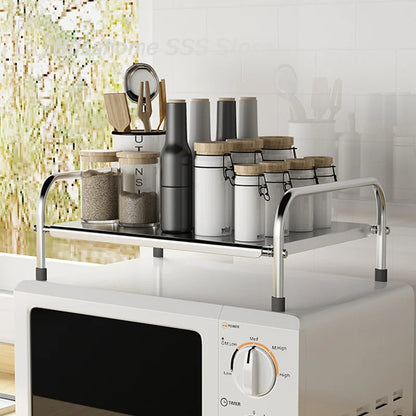【S】Kitchen Stainless Steel Induction Cooker Rack Floor Mounted Multifunctional Shelf Gas Stove Support Kitchen Accessories