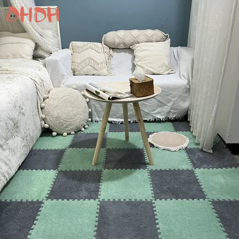 Puzzles Carpet Soft Plush Mat Baby Play Mat Baby Toys in Children's Room Keep Warm Anti-slip Home Decor Rugs 30*30*1CM