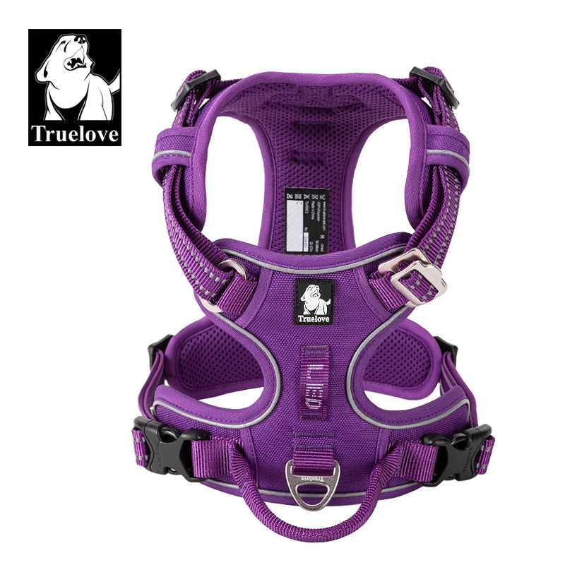 Peitoral Truelove Fashion para Cães — Nylon Refletivo, Acolchoado, Vest de Treino