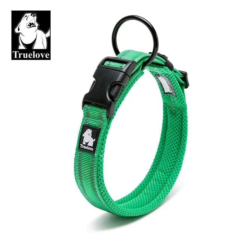 Coleira Refletiva Truelove para Cães — Nylon Ajustável 3M, 8 Tamanhos, Todas as Raças