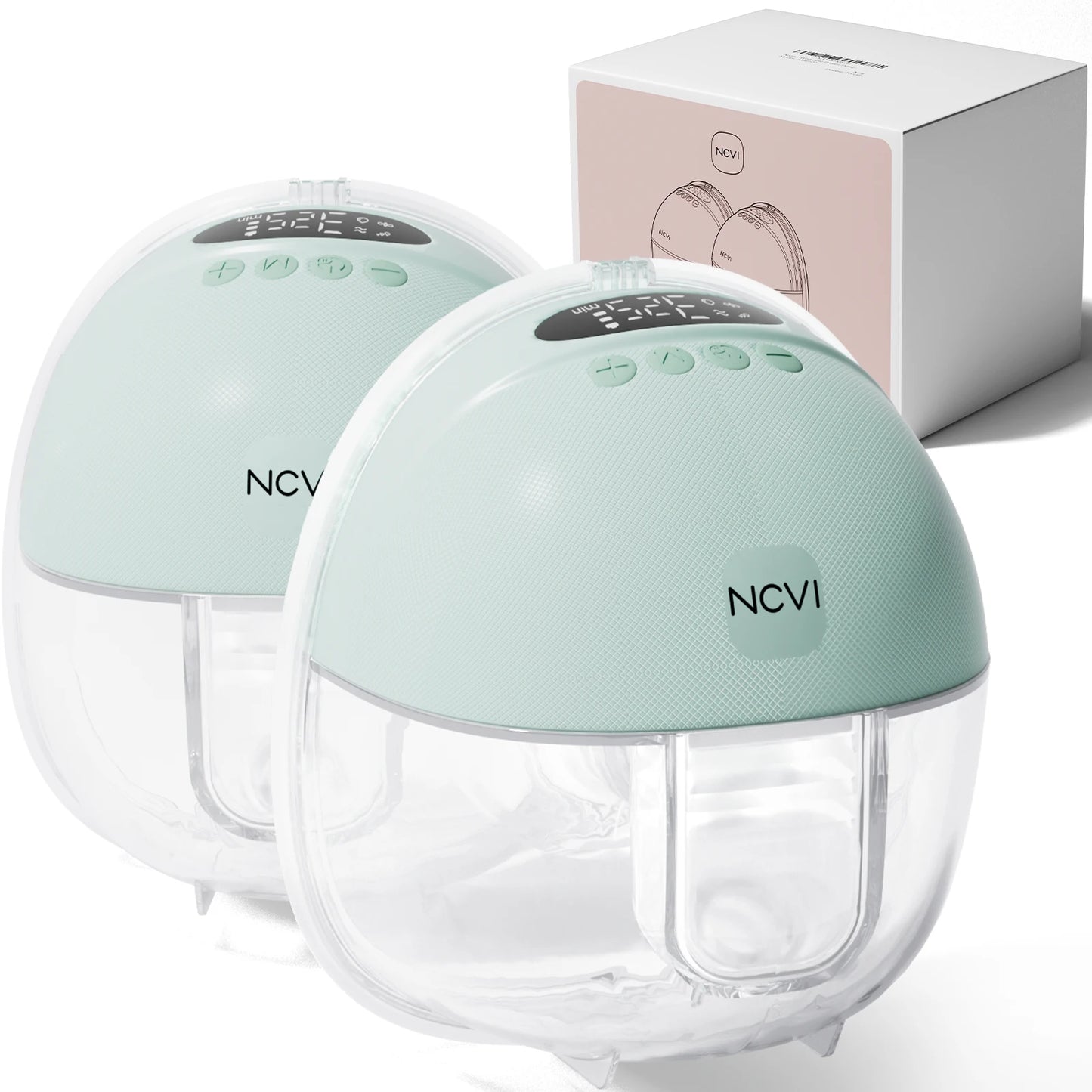 NCVI Electric Breast Pump,Hands-Free for Breastfeeding Pump, Ultra-Quiet Portable Wireless Pump, 3 Flange Sizes(19/21/24mm)