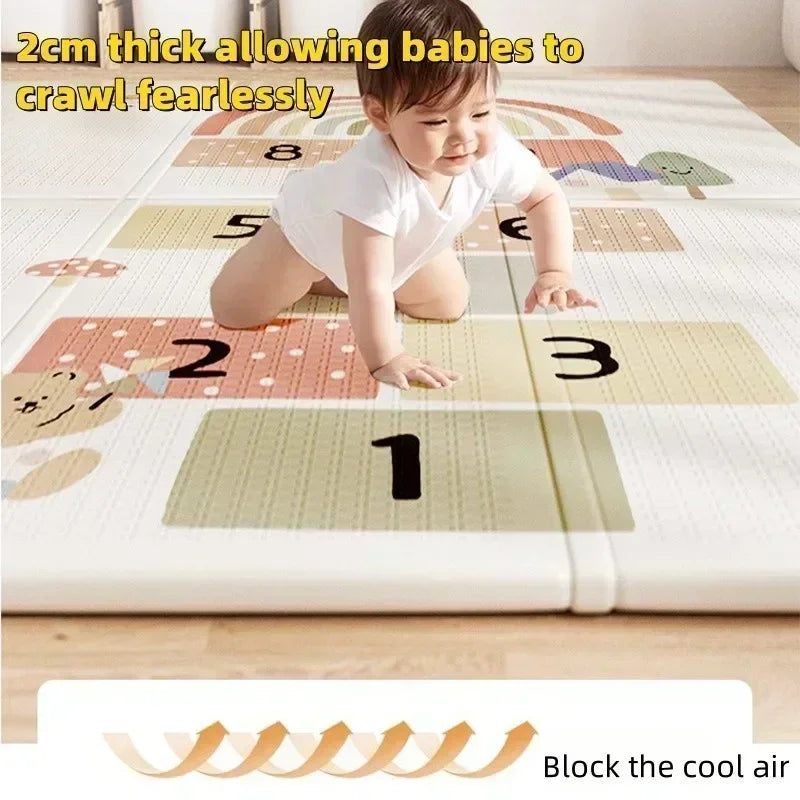 Baby Play Mat, Foldable & Waterproof Play Mats for Floor, Reversible Foam Playmat for Babies and Toddlers Infants, Crawling Mat