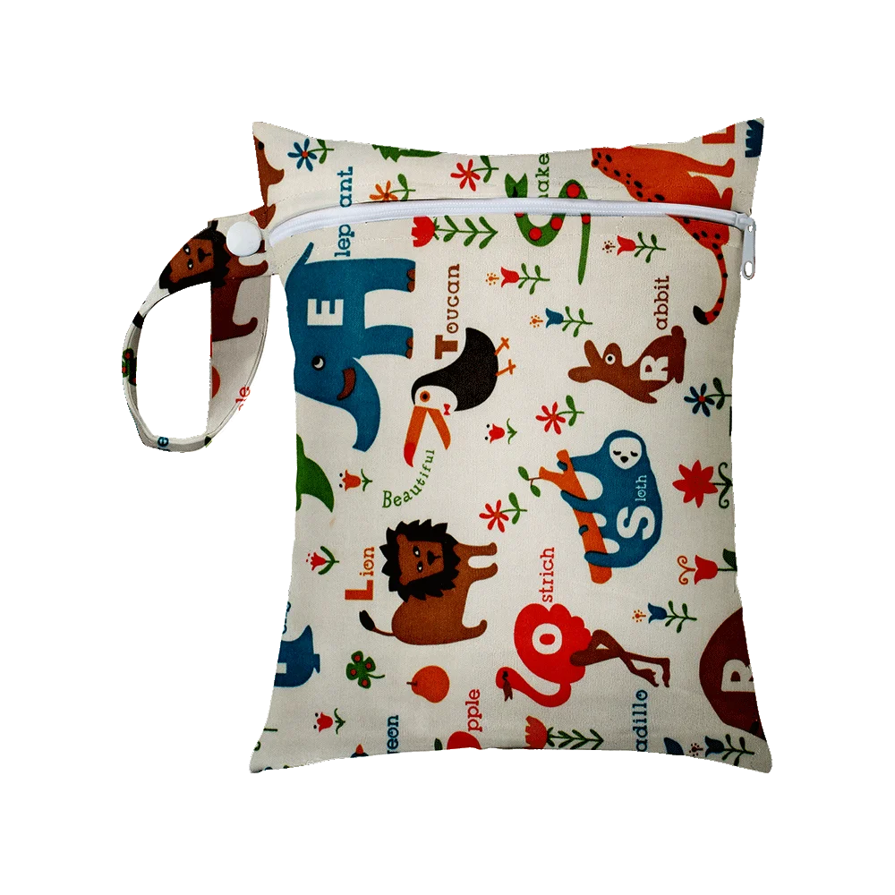 Mini Size 25x20cm Diaper Bag Waterproof Reusable Mummy Bag Printed Pocket Nappy Bags PUL Travel Wet Dry Bags Purple Color