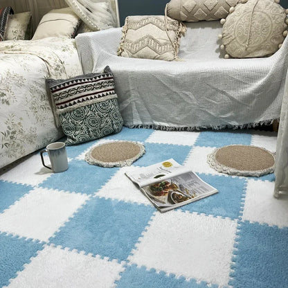 Puzzles Carpet Soft Plush Mat Baby Play Mat Baby Toys in Children's Room Keep Warm Anti-slip Home Decor Rugs 30*30*1CM