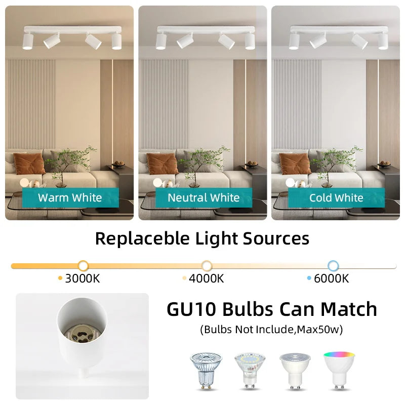 Spot de Teto LED com Lâmpada Substituível — Pendente Decorativo para Quarto e Cozinha