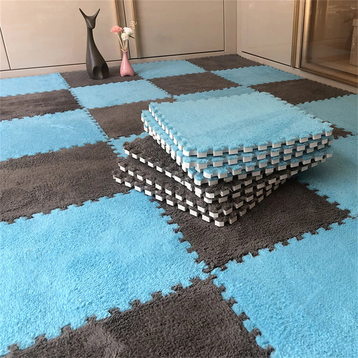 DHDH Soft Plush Kids Carpet Baby Play Mat Children's Rugs Toys EVA Foam Children's Mat Puzzle Interlock Floor Mats 30*30 CM