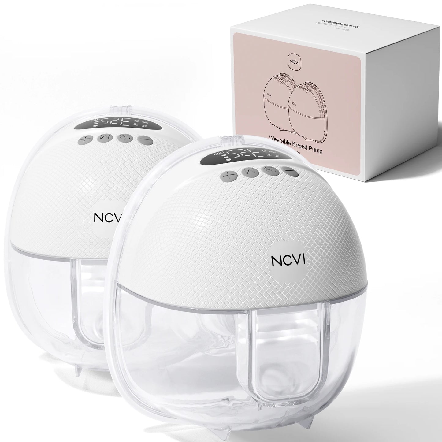 NCVI Electric Breast Pump,Hands-Free for Breastfeeding Pump, Ultra-Quiet Portable Wireless Pump, 3 Flange Sizes(19/21/24mm)