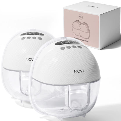 NCVI Electric Breast Pump,Hands-Free for Breastfeeding Pump, Ultra-Quiet Portable Wireless Pump, 3 Flange Sizes(19/21/24mm)