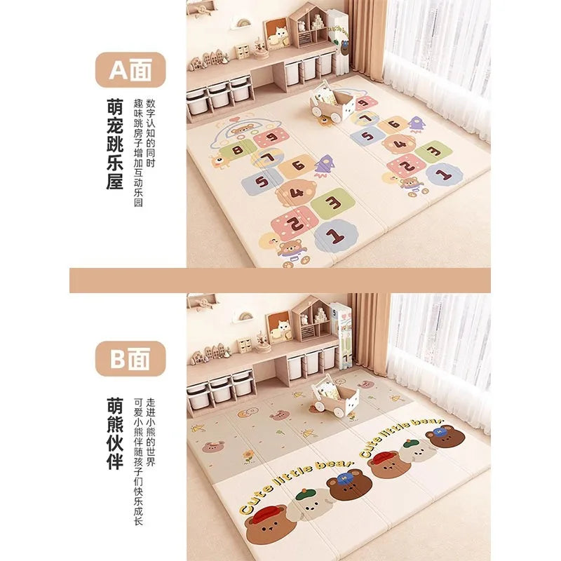 Baby Play Mat, Foldable & Waterproof Play Mats for Floor, Reversible Foam Playmat for Babies and Toddlers Infants, Crawling Mat