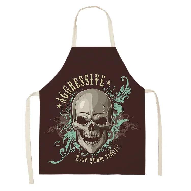 Skull pattern Aprons apron kitchen  women master apron  for kitchen Women kitchen apron for hairdresser
