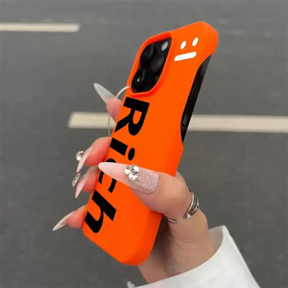 Half Pack English RICH Simple Y2K Phone Case For iPhone 17 16 15 14 13 12 11 PRO MAX 16 15 14 PLUS 17 Air Shockproof Soft Cover