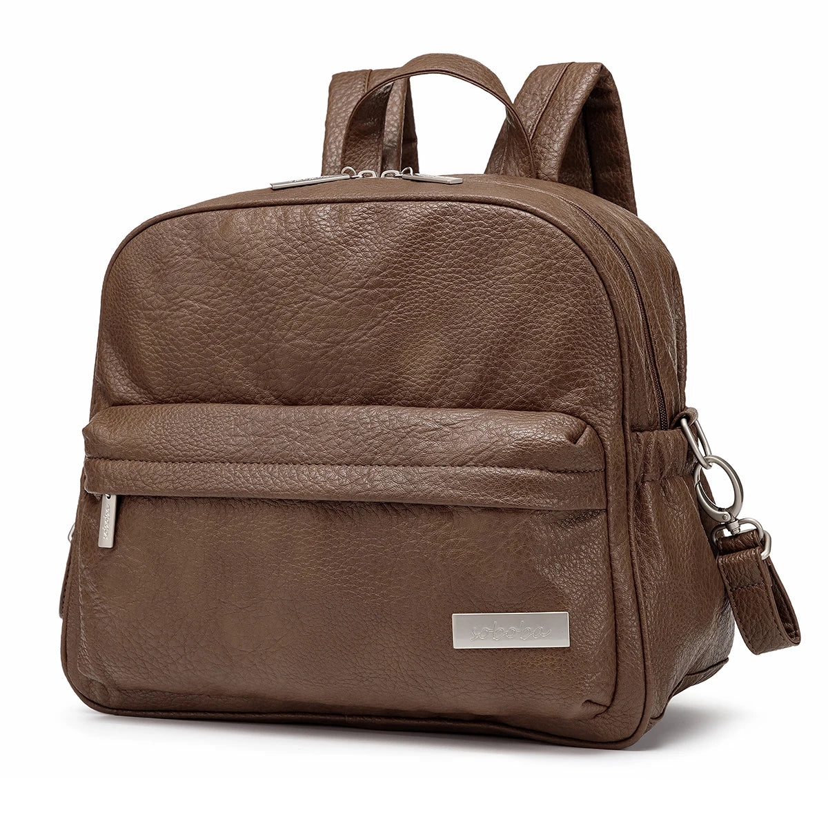 Soboba Solid Fashion Diaper Backpack for Baby Care Waterproof Multi-function Nappy Changing Bag for Mother Stylish Diaper Bags