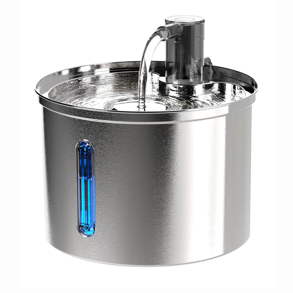 Bebedouro Automático para Gatos e Cães Newpet 3L — Aço Inox, Silencioso, com Filtro