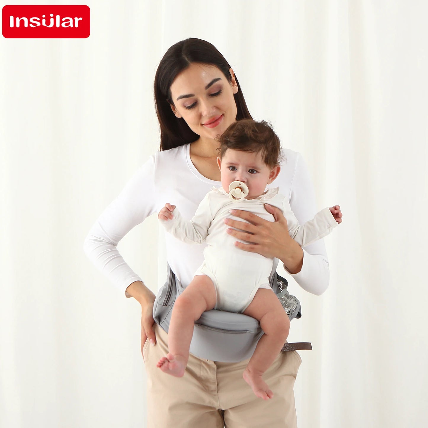 Baby Carrier Front-Facing with Waist Stool, Hip Seat, Extra Storage Pockets, and Breathable Design for Newborns