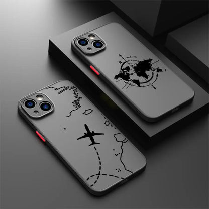 Line Airplane Topographic Back Phone Cover Case for iPhone 14 XS 7 8 15 Plus 13 Mini 16 Pro Max 12 17 Air 16e 11