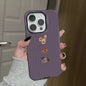 Purple Cartoon with Three Small Animals Case for IPHONE 17 16ProMax 15 14 13 12 11 Acrylic TPU Two in One Magnetic Phone Cases