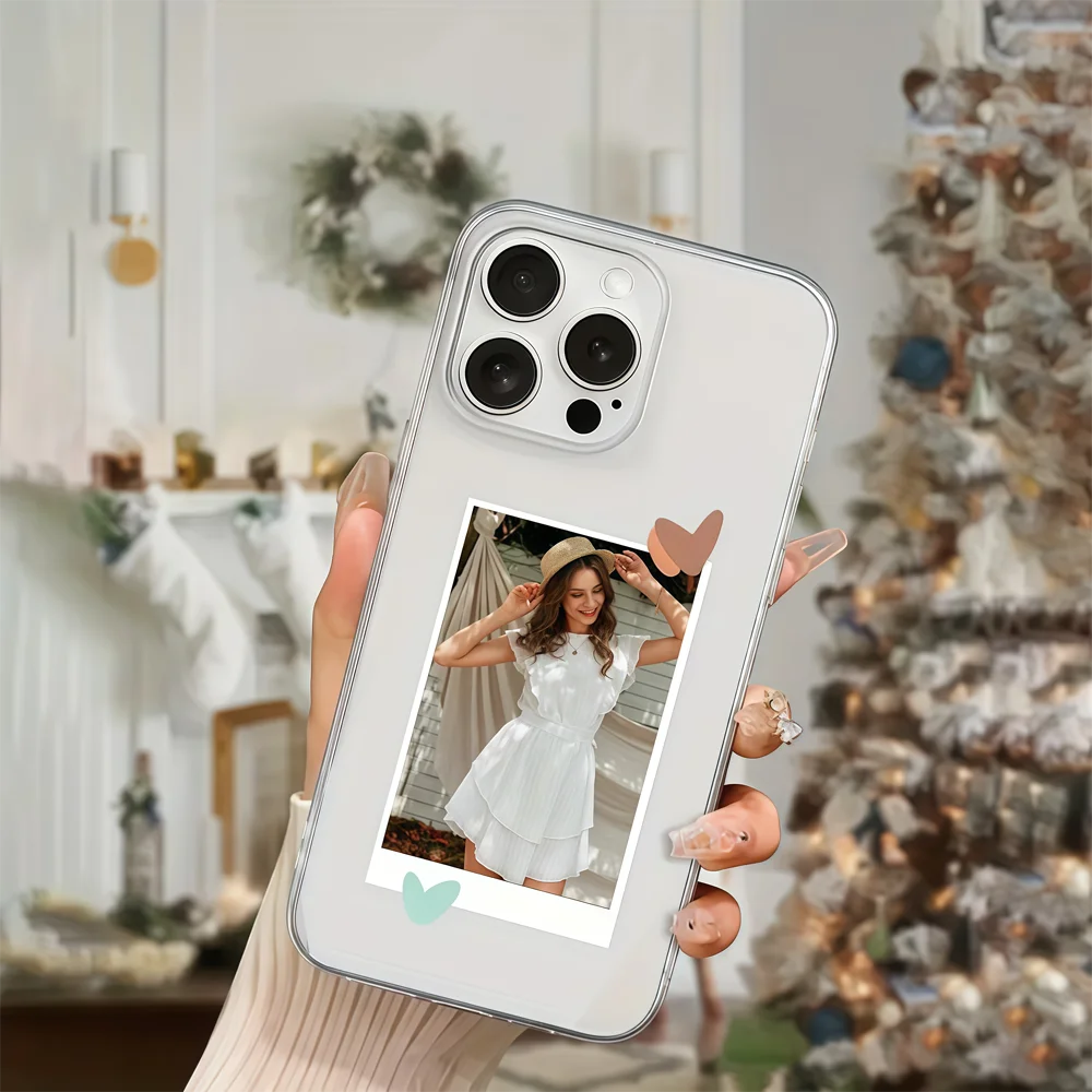 DIY iPhone 17 16 15 14 13 12 11 Pro 11 12 Mini XS Max XR 8 7 6 Plus Air Customized Photo Transparent TPU Phone Protective Case