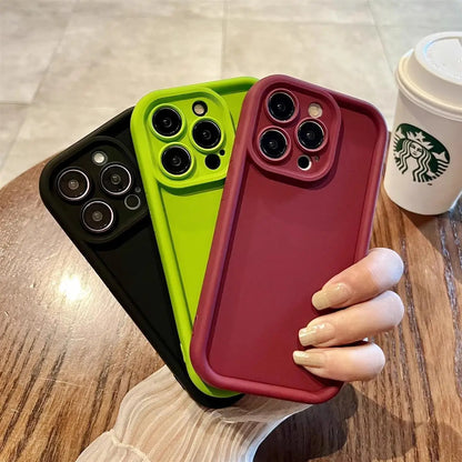 Premium Simple Solid Solor Soft Phone Case For iPhone 16e 16 Pro Max 15 14 Plus 13 12 Mini 11 Pro Shockproof Silicone Back Cover