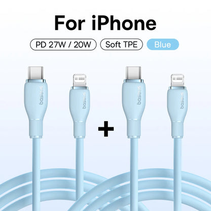 Cabo USB-C Baseus 20W — Carga Rápida para iPhone, iPad e MacBook | 1,2m ou 2m