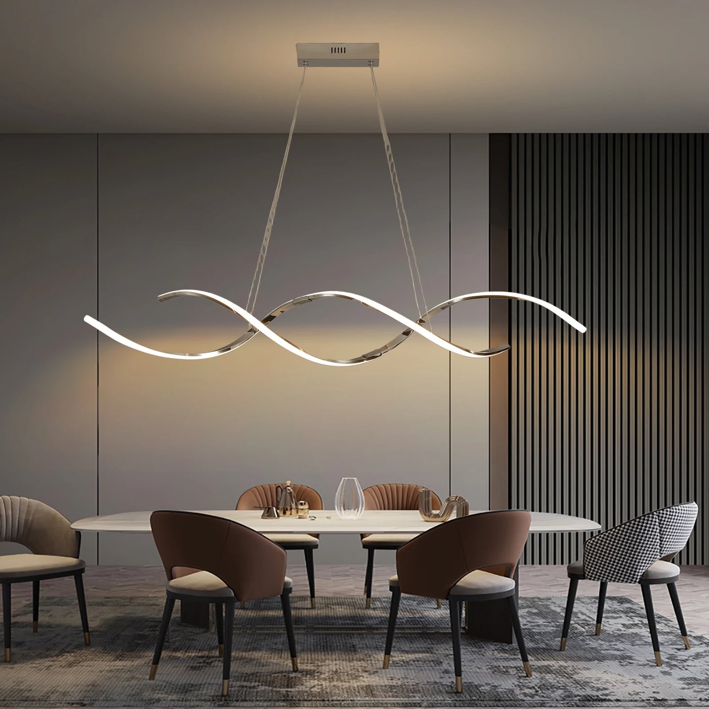 Pendente Linear Moderno para Sala de Jantar e Cozinha — Lustre Decorativo Longo