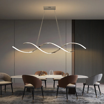 Pendente Linear Moderno para Sala de Jantar e Cozinha — Lustre Decorativo Longo