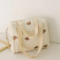 Cute Bear Baby Stroller Nappy Bag Korea Embroidery Flower Mommy Bag Soft Maternity Shoulder Pack Portable Baby Diaper Organizer