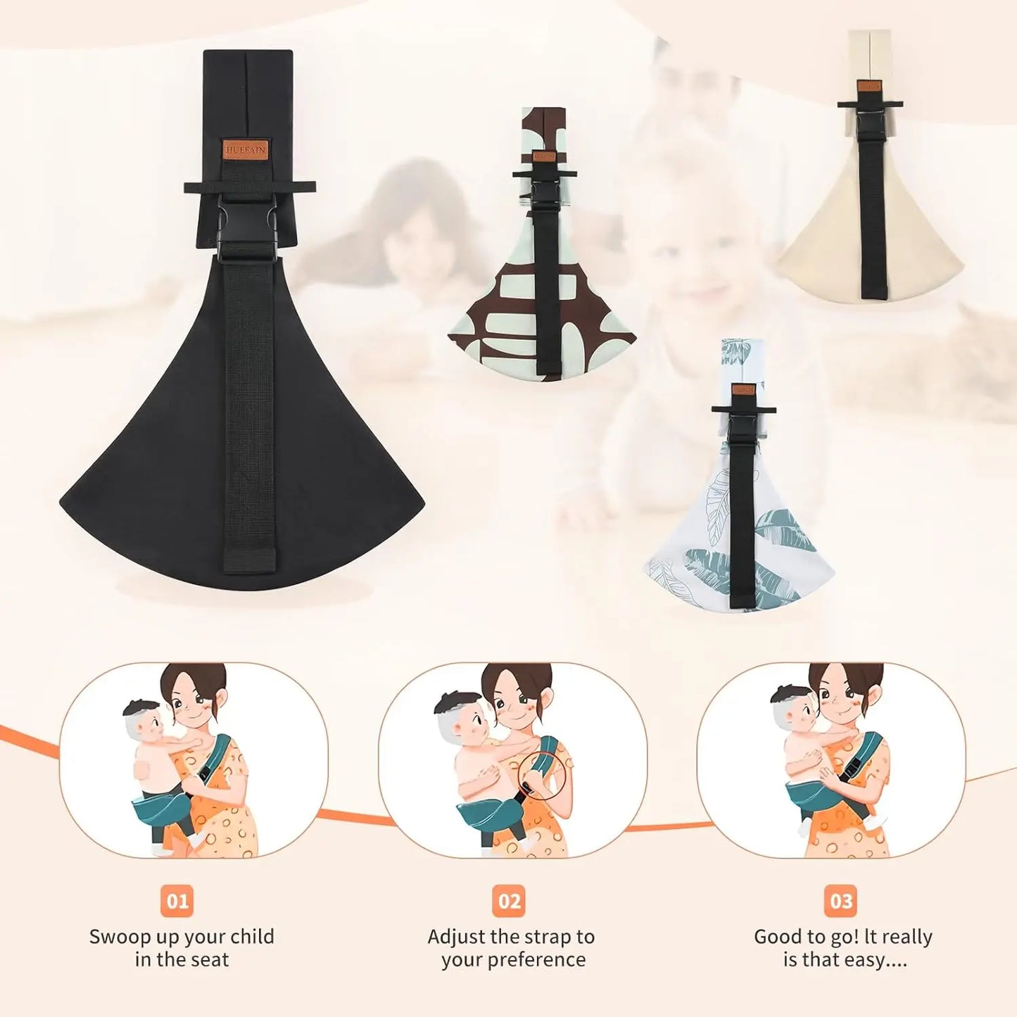 Baby Sling Carrier,Baby Sling,Toddler Carrier,Adjustable and Non-Slip Hip Seat Carriers Carrying 10-30 lbs