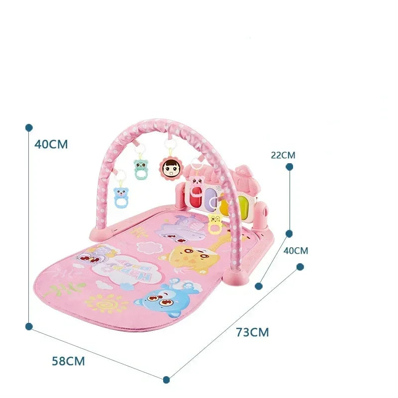 Baby Toys Pedal Piano Toy Music Fitness Rack Newborn Fitness Equipment Game Mat Prone Time Activity Gymnastics Mat 0-1 Years Old