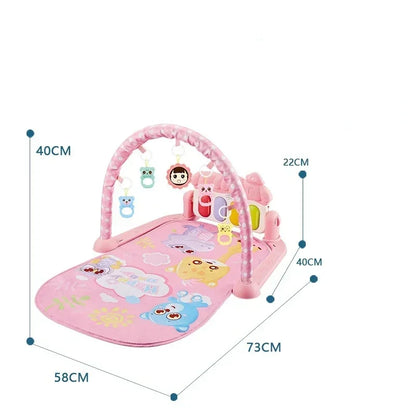 Baby Toys Pedal Piano Toy Music Fitness Rack Newborn Fitness Equipment Game Mat Prone Time Activity Gymnastics Mat 0-1 Years Old