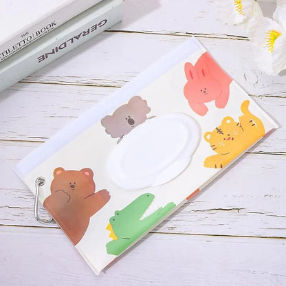 1pcs Wet Wipe Bag EVA Reusable Cosmetic Pouch Stroller Accessories Portable Wipes Holder Case Flip Cover Snap-Strap Tissue Bag