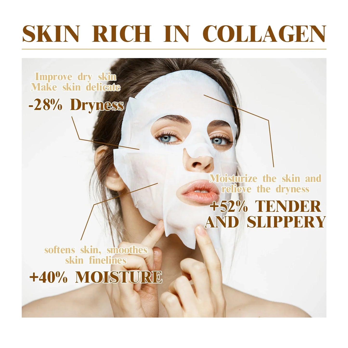 Máscara Facial de Colágeno Coreana 10 Unidades — Anti-Rugas, Firmeza e Hidratação